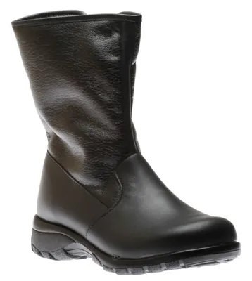 Shield Black Leather Mid-Calf Winter Boot