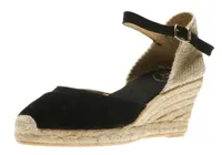 Lloret Black Suede Espadrille Wedge Sandal