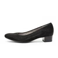 Miranda Black Suede Low Heel