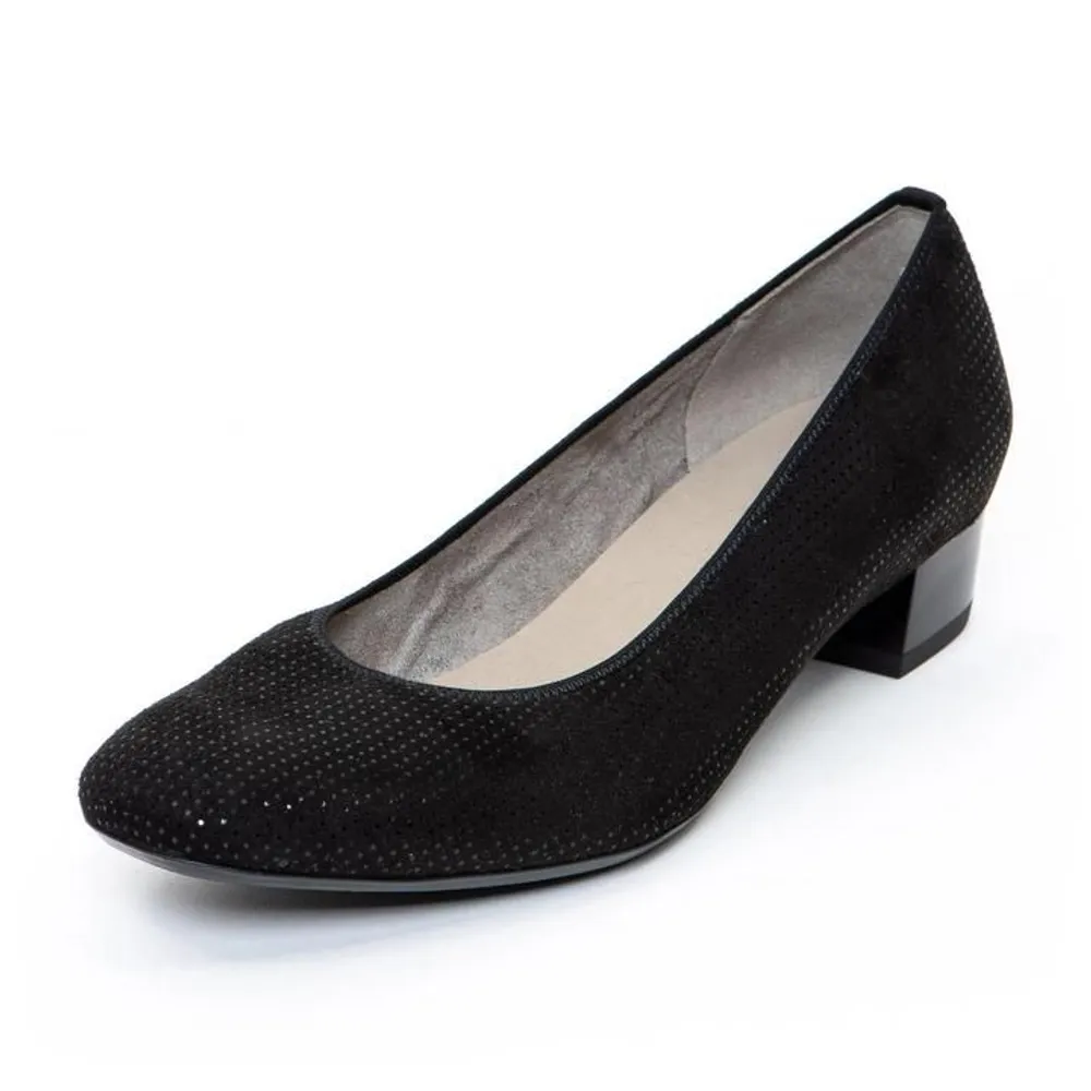 Miranda Black Suede Low Heel