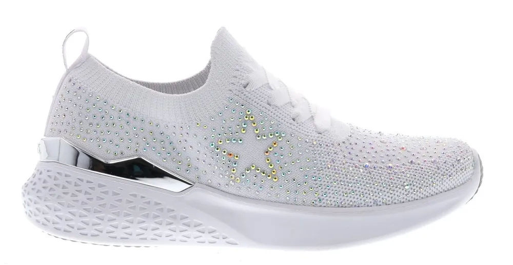 Monticello White Rainbow Rhinestone Slip-On Sneaker