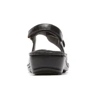 Candace Black Leather Sandal