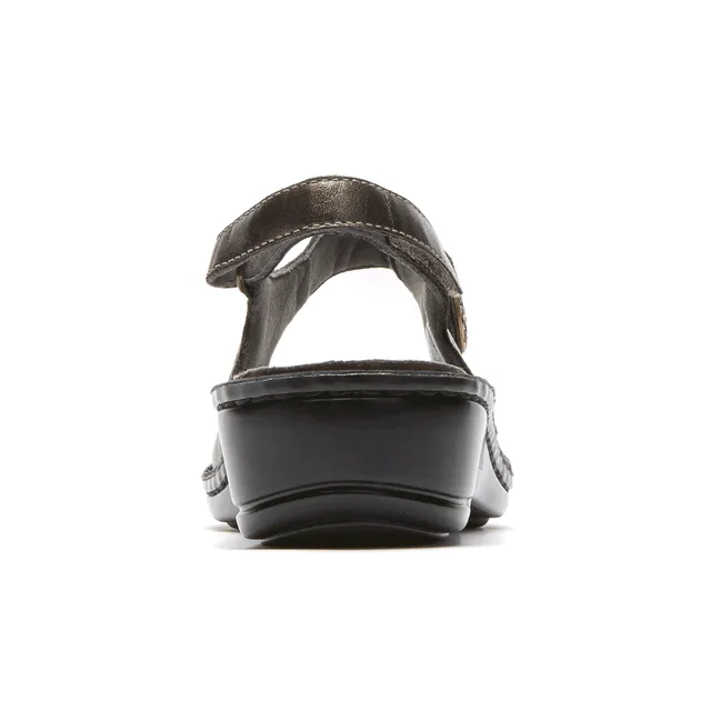 Clarks Saylie Moon Pewter Leather Sandal