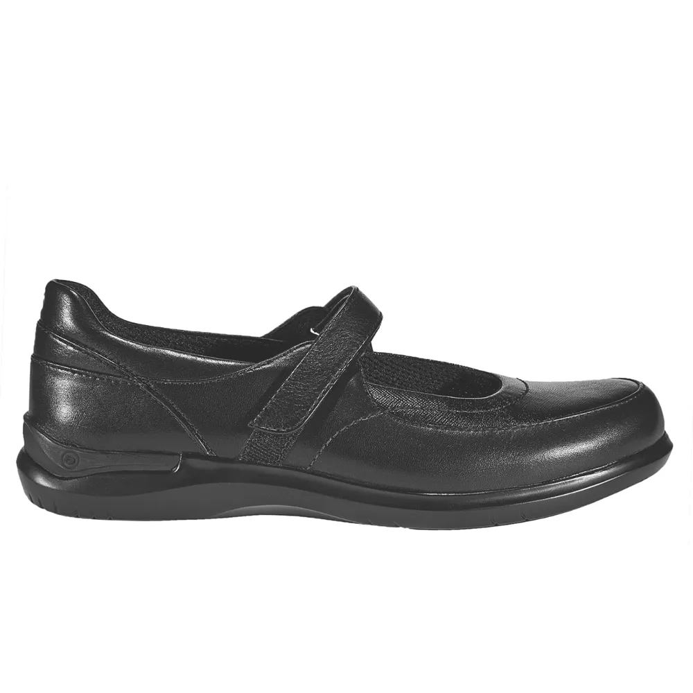 Farah Black Leather Mary Jane Flat