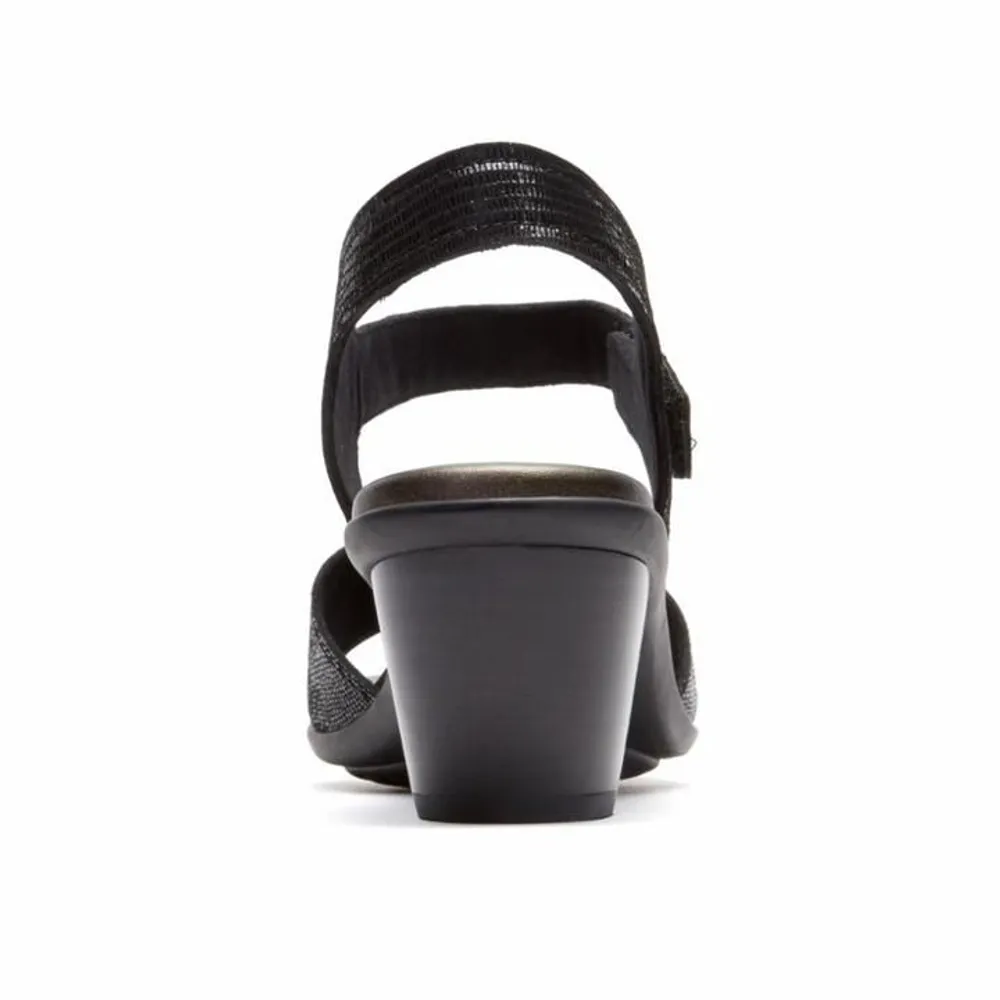 Medici Black Leather Heeled Sandal