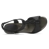 Medici T-Strap Black Leather Heeled Sandal