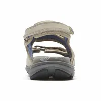 Rev Three Strap Taupe Leather Sandal