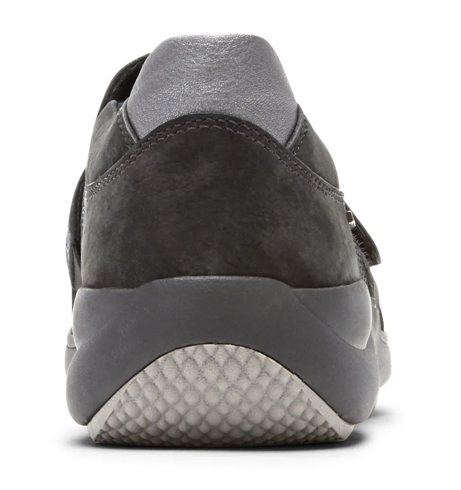 Rev Stridarc Waterproof Black Nubuck Leather Slip-On Shoe