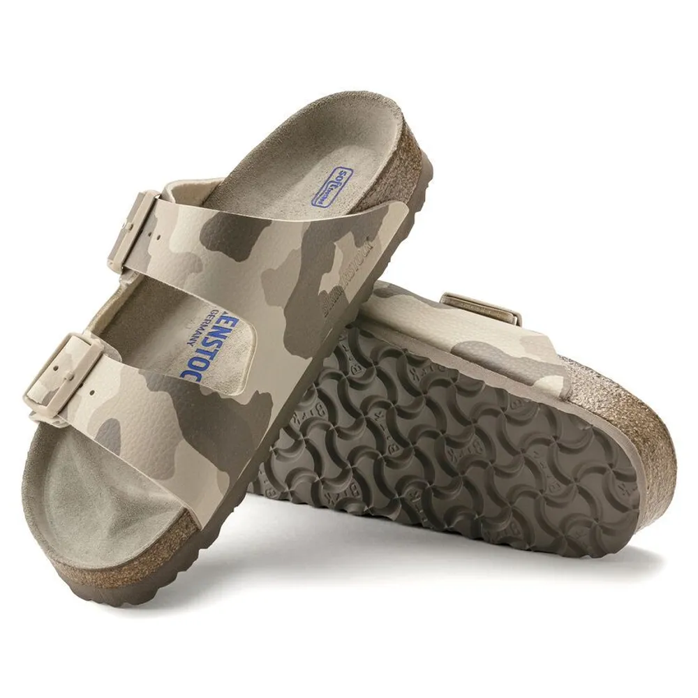 Arizona Soft Footbed Desert Soil Camo Grey Slide Sandal