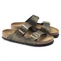 Arizona Shiny Python Black Gold Slide Sandal