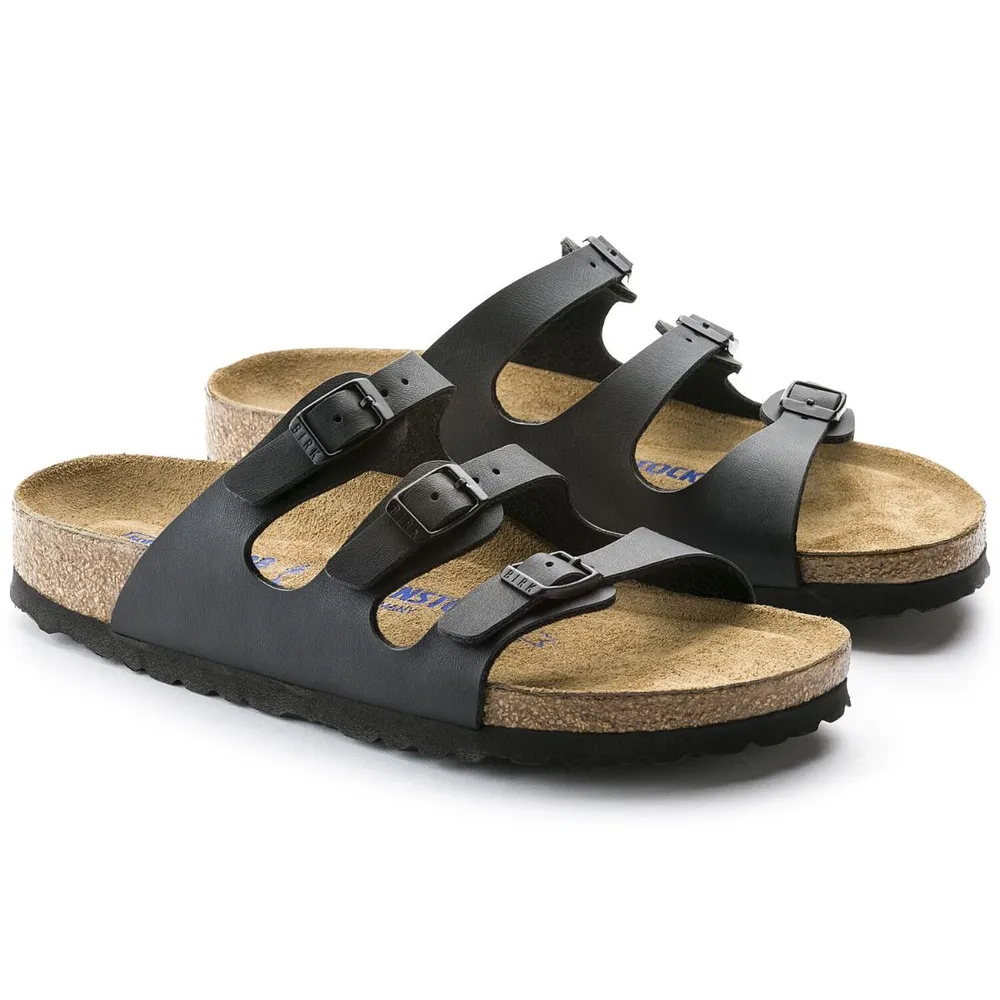 Florida Soft Footbed Birko-Flor Black Slide Sandal