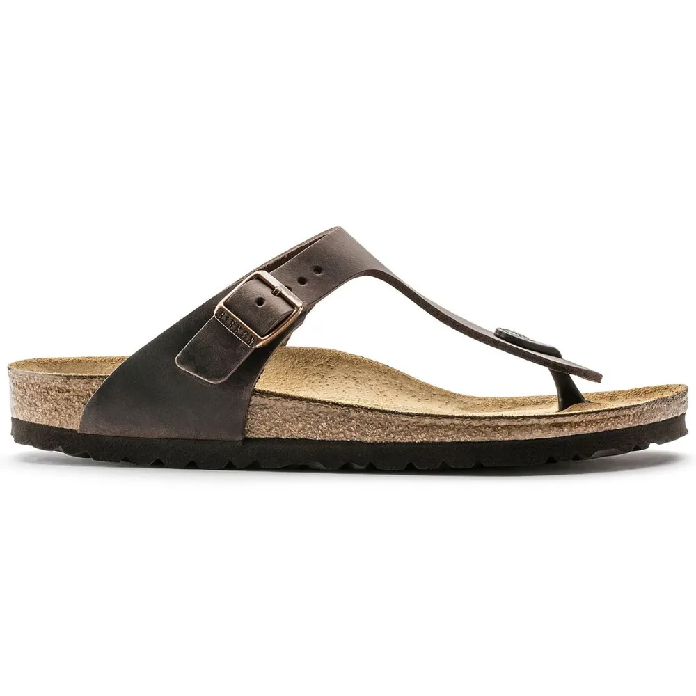 Gizeh Habana Brown Oiled Leather Thong Sandal