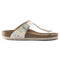 Gizeh Vegan Birko-Flor Watercolor Flower White Thong Sandal