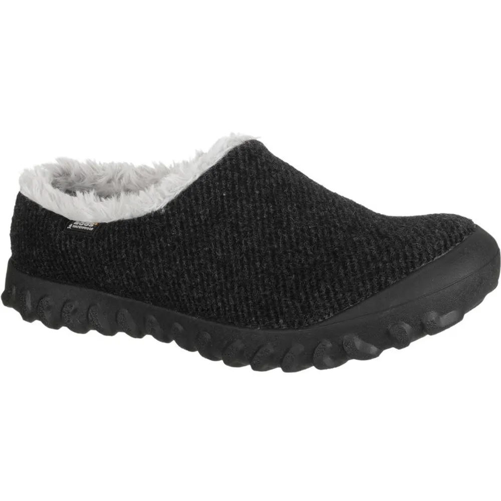 B- Moc Slip-On Wool Black Slipper