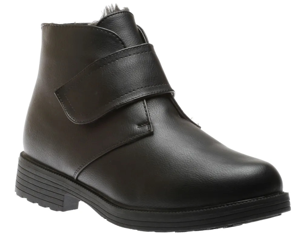 Velcro Ice Grip Black Vegan Winter Boot