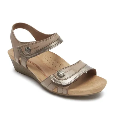 Hollywood Khaki Button Sandal