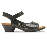 Laurel Black Perforated Sandal