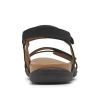 Rubey Black Three Strap Sandal