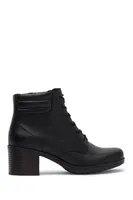 Hollis Jasmine Black Leather Lace-up Ankle Boot