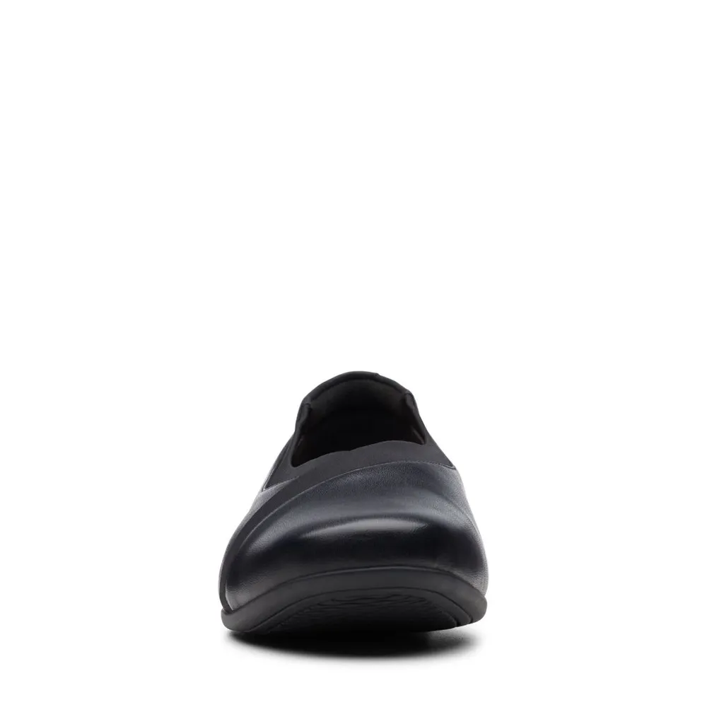 Un Darcey Ease Black Leather Flat