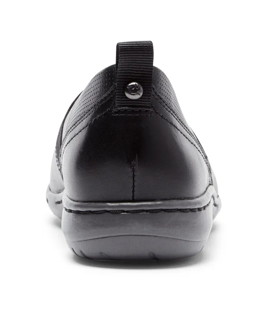 Penfield Envelope Black Leather Slip-On Flat