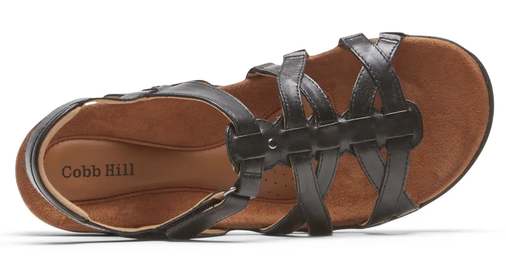 Rubey Woven Black Leather Sandal