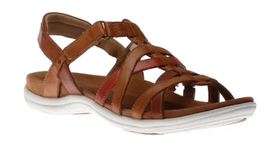 Rubey Woven Tan Brown Leather Sandal