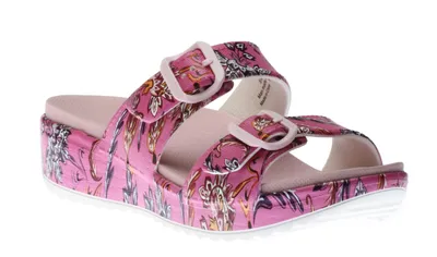 Kandi Pink Paisley Floral EVA Double Strap Slide Sandal