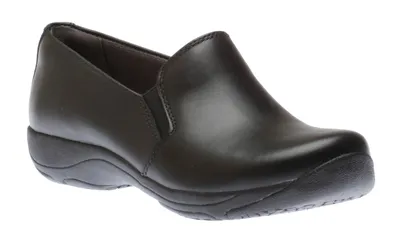 Nora Black Leather Slip-On Shoe
