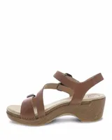 Sacha Tan Brown Leather Sandal