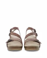 Sacha Tan Brown Leather Sandal