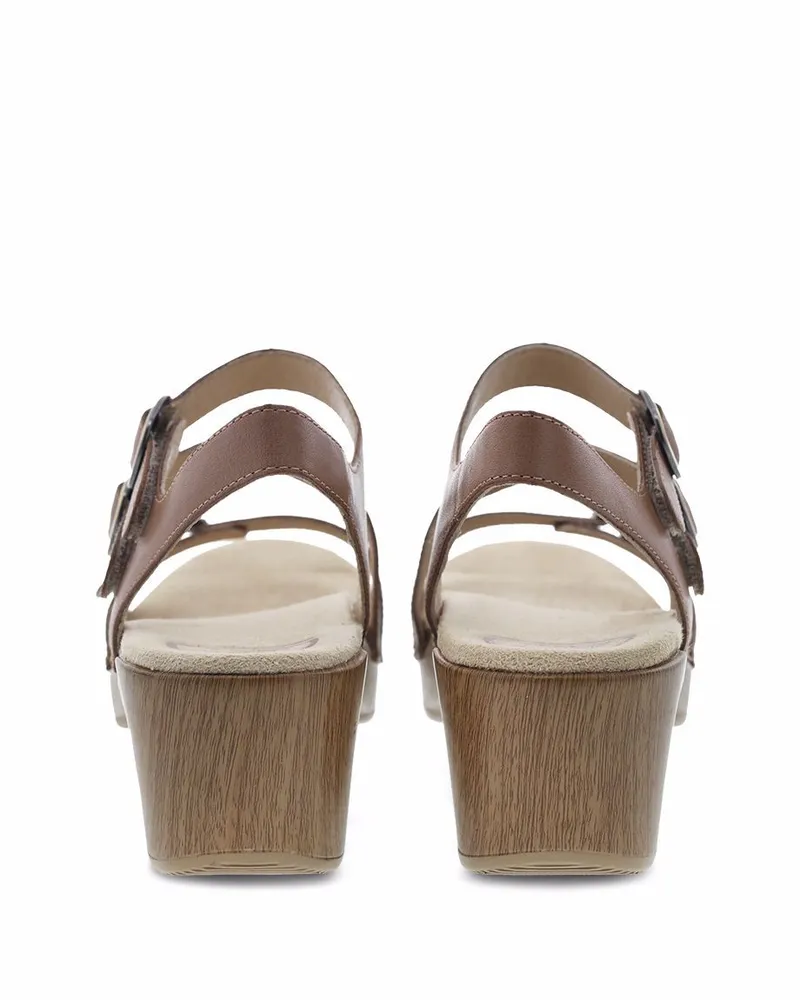 Sacha Tan Brown Leather Sandal