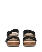 Sophie Black Leather Slide Sandal
