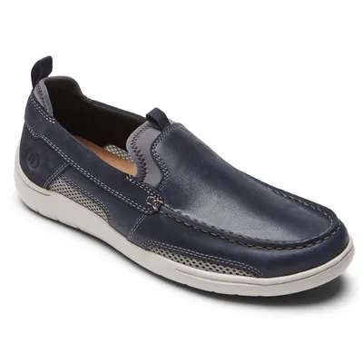 FitSmart Navy Leather Loafer