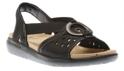 Talia Black Nubuck Sandal