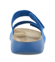 2nd Cozmo Regatta Blue Leather Double Strap Slide Sandal