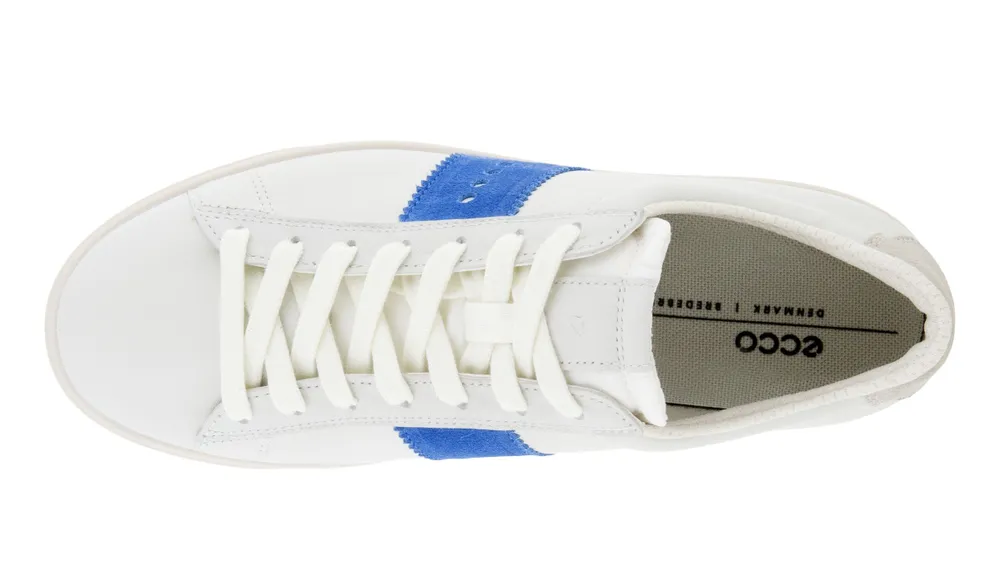 Street Lite White Regatta Blue Stripe Lace-Up Sneaker