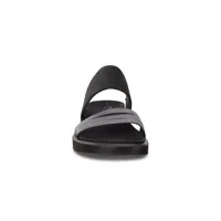 Flowt Black Leather Slide Sandal
