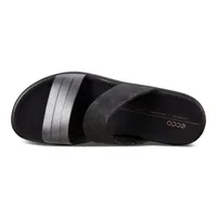 Flowt Black Leather Slide Sandal