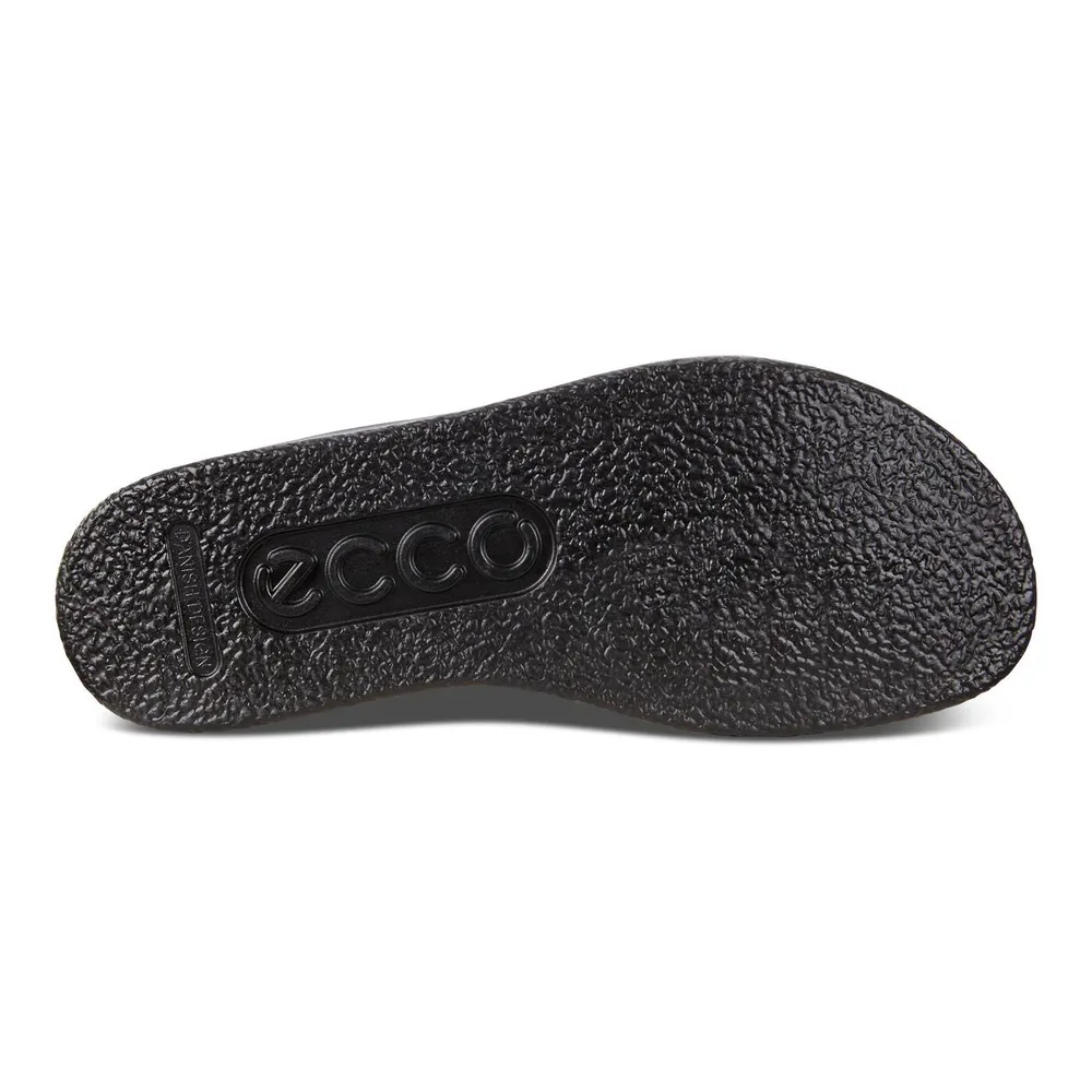 Flowt Black Leather Slide Sandal