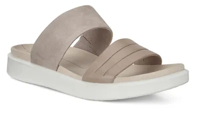 Flowt Grey Leather Slide Sandal
