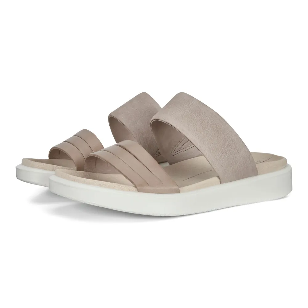 Flowt Grey Leather Slide Sandal