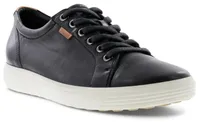 Women's Soft 7 Black Leather Lace-Up Sneaker