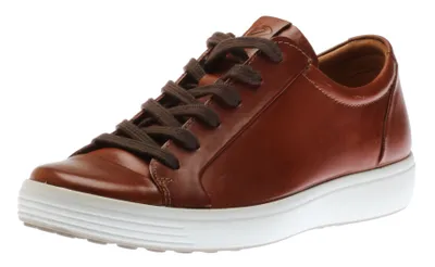 Men's Soft 7 Cognac Brown Leather Lace-Up Sneaker