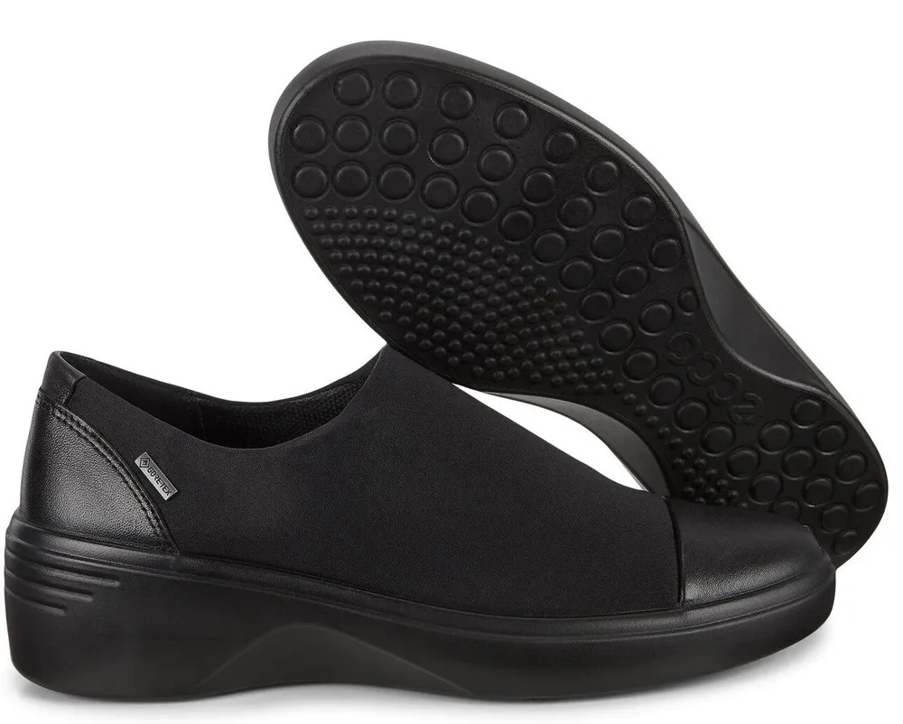 Soft 7 Black Gore-Tex Waterproof Slip-On Wedge Shoe