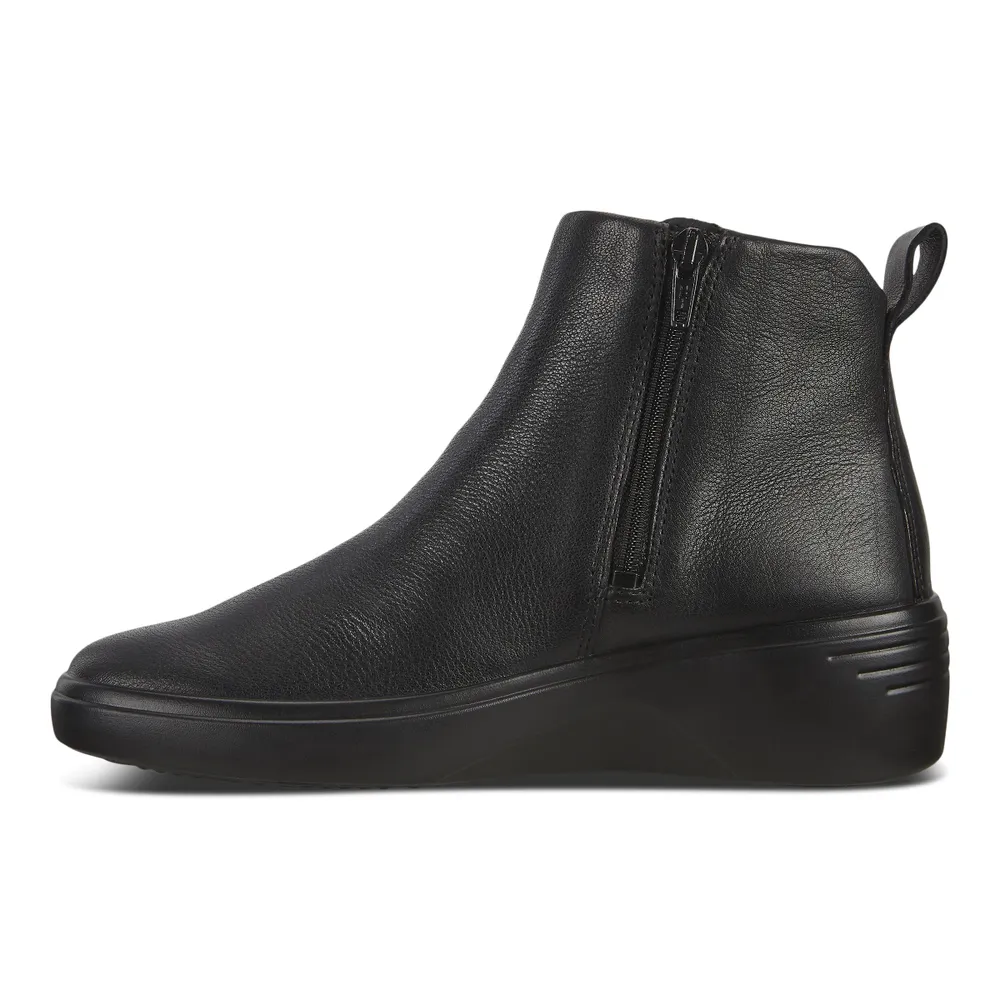 Soft 7 Black Leather Wedge Boot