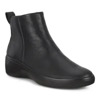 Soft 7 Black Leather Wedge Boot