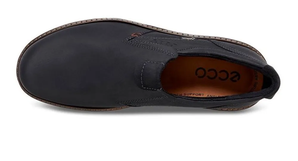 Turn Black Leather Gore-Tex Waterproof Slip-On Shoe