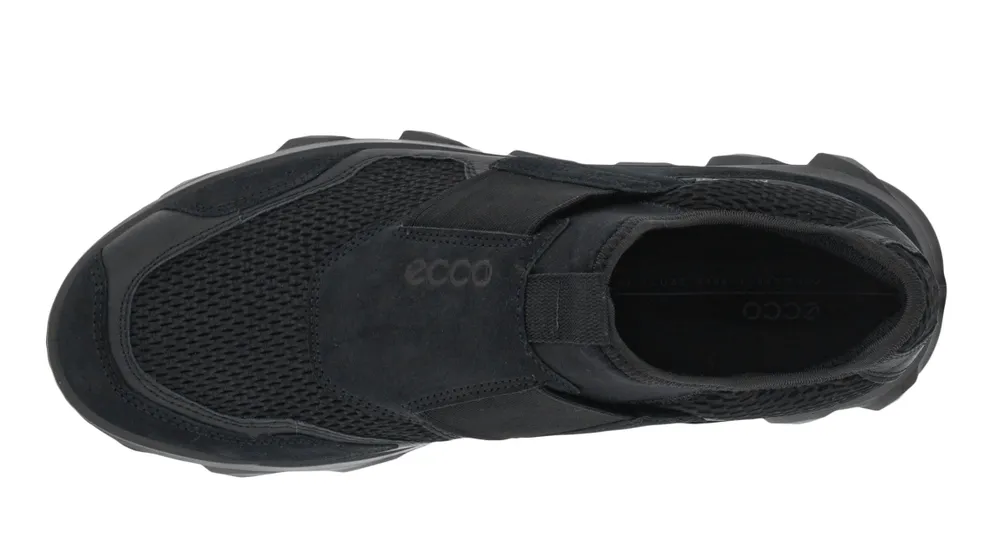 MX Black Leather Mesh Slip-On Sneaker