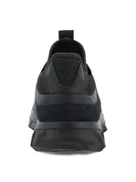 MX Black Leather Mesh Slip-On Sneaker